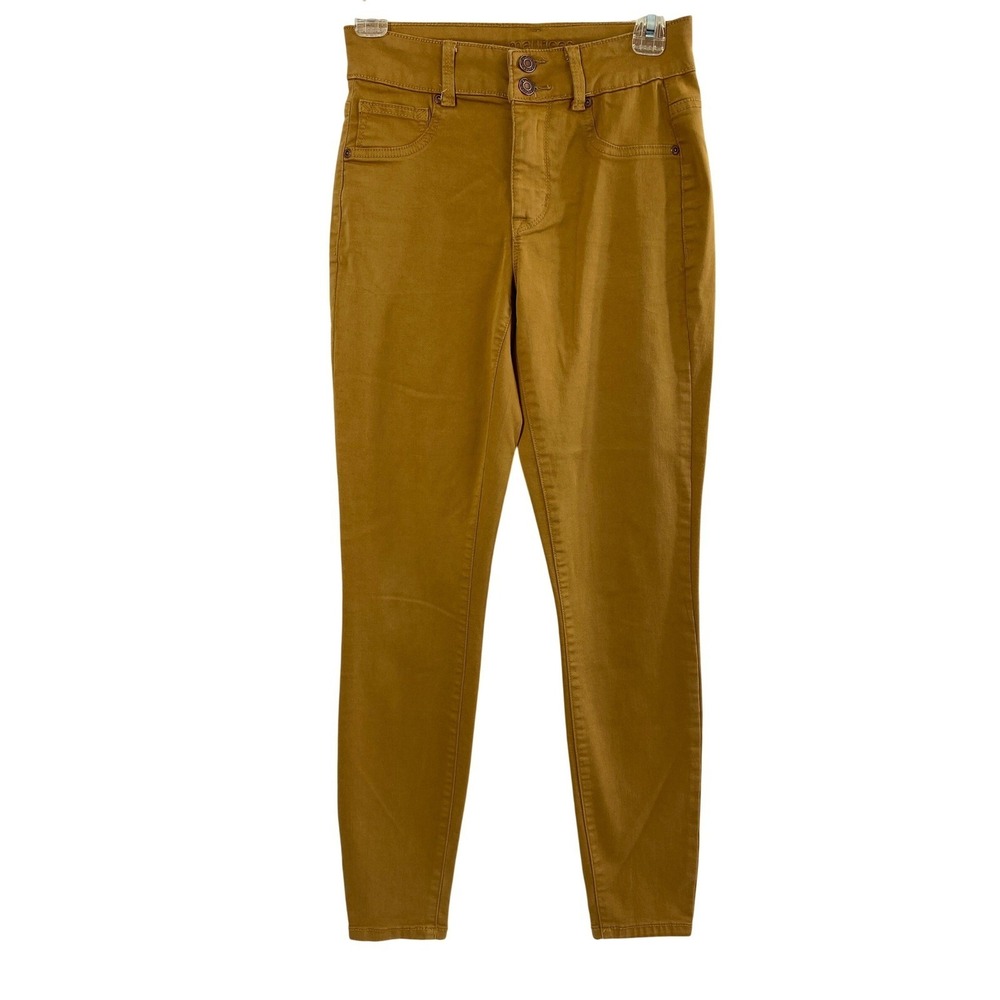Maurices High Rise Skinny Jeans Womens XS Reg 25"‎ W Mustard Yellow Stretch